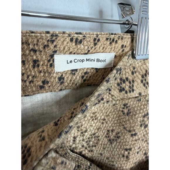 FRAME Le Crop High Waist Mini Boot Snake Print Jeans Vanilla Multi Denim 28 - Picture 7 of 13